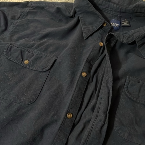 Navy Blue Basic Editions Shammy Shirt Size 2X - Picture 3 of 4